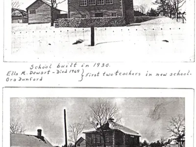 pictures of buckhorn library as school house in winter
